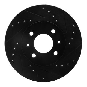 Dodge Attitude Brake Rotor (1) - Front Right - R1 Concepts - Drilled & Slotted - Black - `06-`12
